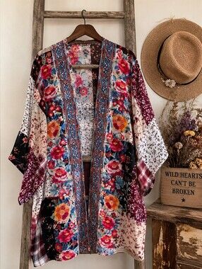 Floral Multicolor Kimono Cardigan
